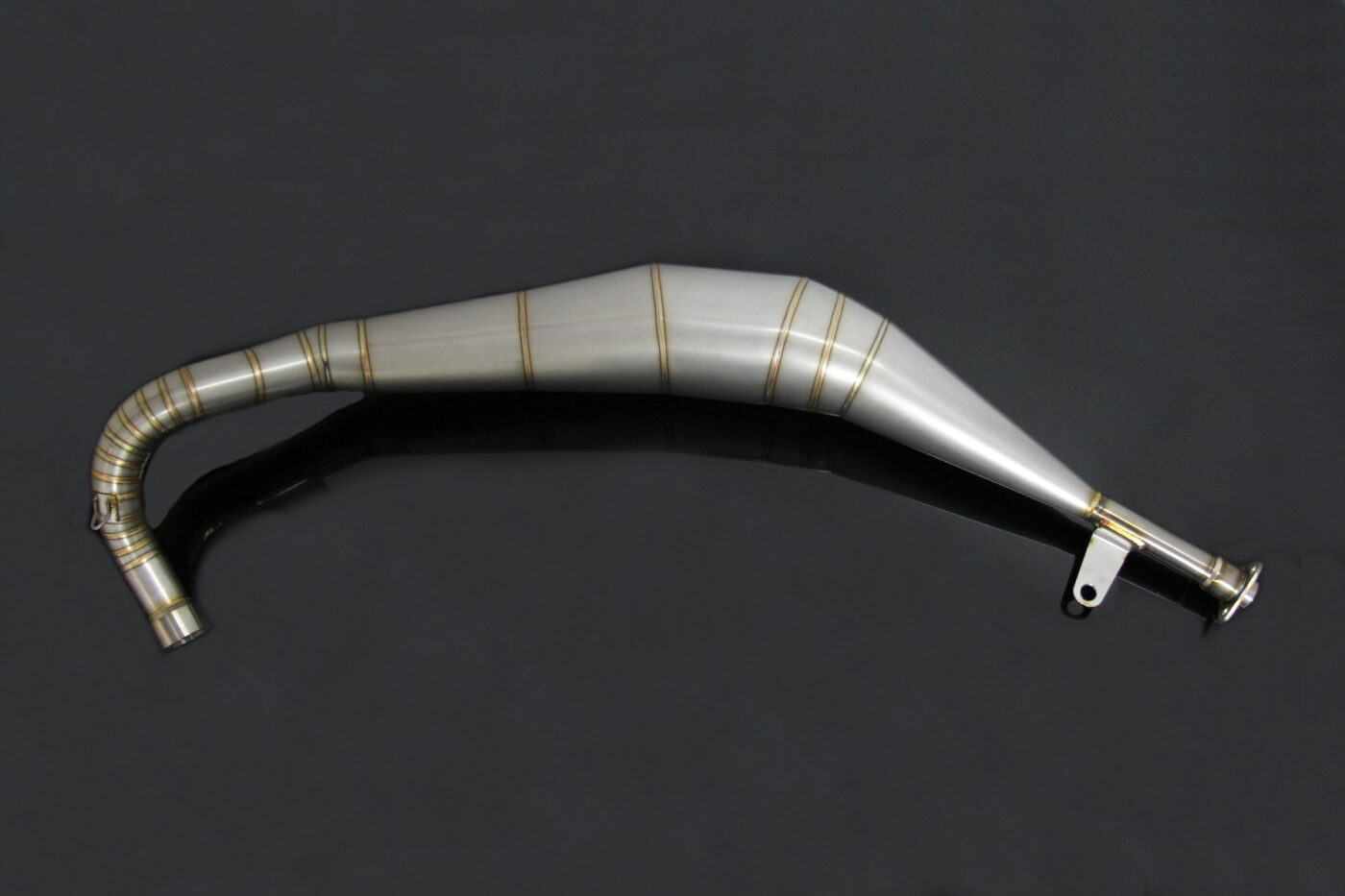 Exhaust Chamber, Left, Crossover Type, Stainless Steel, Yamaha RD350LC