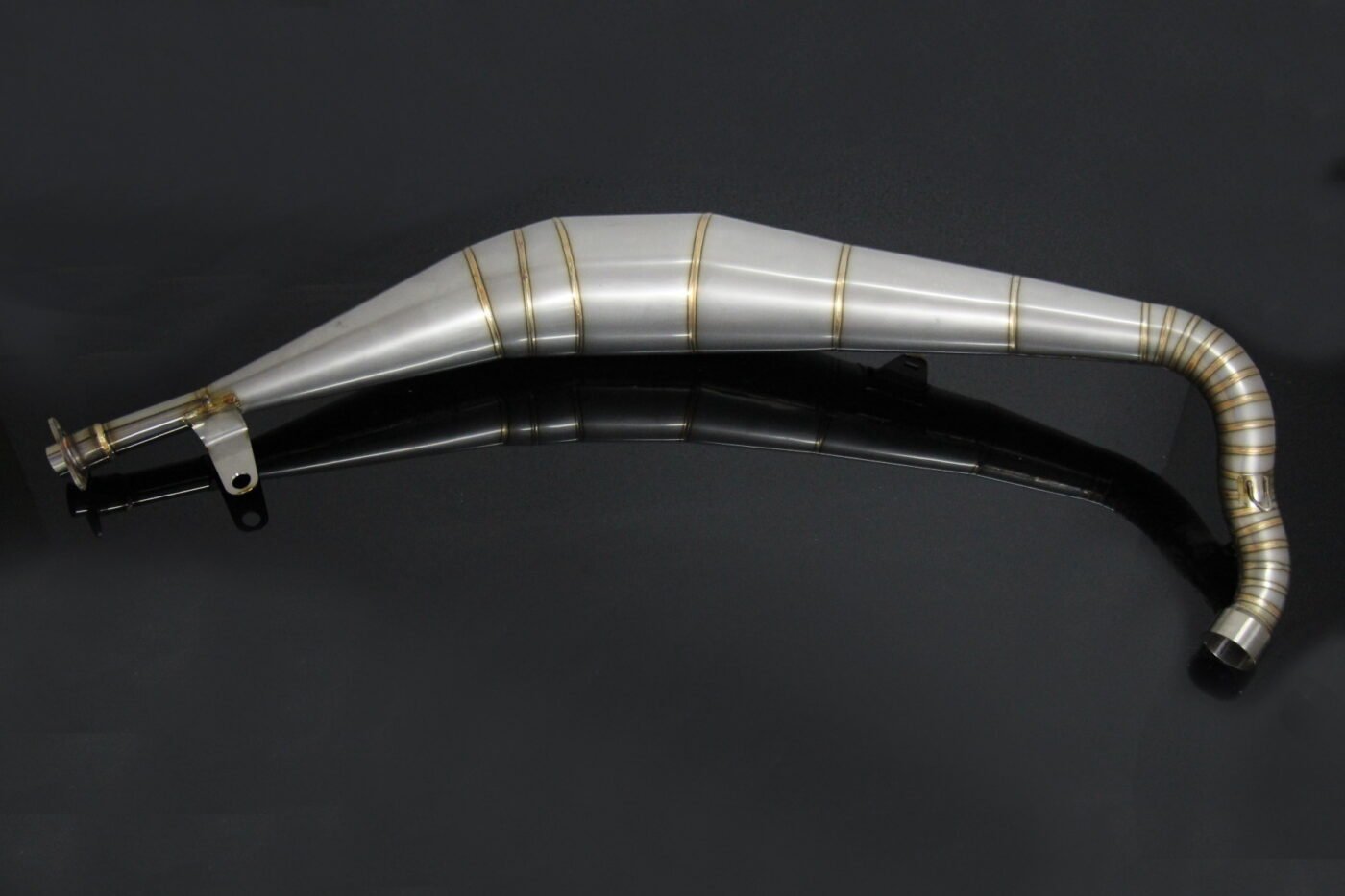 Exhaust Chamber, Right, Crossover Type, Stainless Steel, Yamaha RD350LC