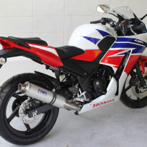 Set, Pipe, Full Race System, CBR300R/CBR300F, Round Aluminium Silencer, Stainless End Cap