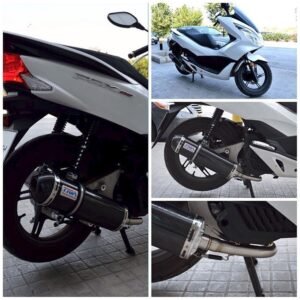 Set, Pipe, Full Race System, Oval, Carbon Silencer, Carbon End Cap, PCX150