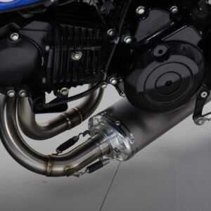 Set, Pipe, Full System, Underbelly, MSX125 Grom, Stainless Oval/Carbon End Cap, Long
