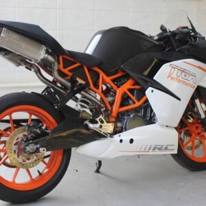 Set, Pipe, Full Race System, Serpent, KTM RC390, 2014-2021, Stainless Oval/Carbon End Cap