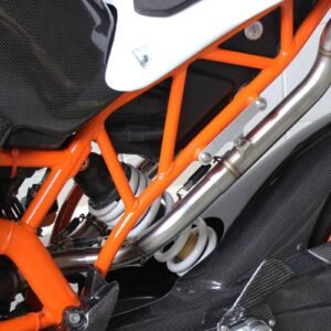 Set, Pipe, Full Race System, Serpent, KTM RC390, 2014-2021, Stainless Oval/Carbon End Cap