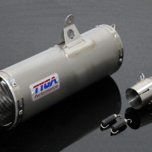 Set, Slip On, Stainless, Oval, Carbon End Cap, Ninja 400