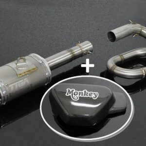 Special Set, Pipe, Full System, Underbelly, Monkey 125, Stainless Oval/Carbon End Cap, Short, with C