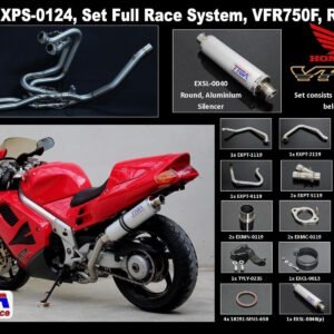 Set, Pipe, L.H Exit, Full Race System, RC36-2, Round Aluminium Silencer