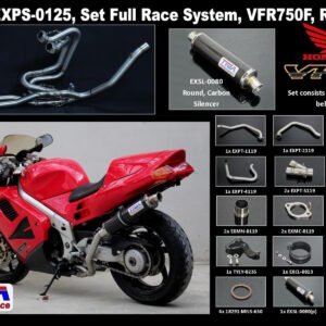 Set, Pipe, L.H Exit, Full Race System, RC36-2, Round Carbon Silencer