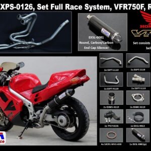 Set, Pipe, L.H Exit, Full Race System, RC36-2, Round Carbon/Carbon End Cap Silencer