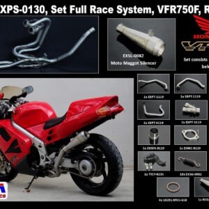Set, Pipe, L.H Exit, Full Race System, RC36-2, Stainless Maggot Silencer