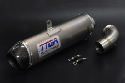 Set, Pipe, Slip On, Stainless, Oval/Carbon End Cap, KTM 390 Duke