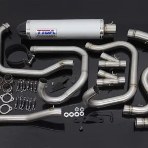 Set, Pipe, R.H Exit, Full Race System, RC36-1, Round Aluminium Silencer/Carbon End Cap