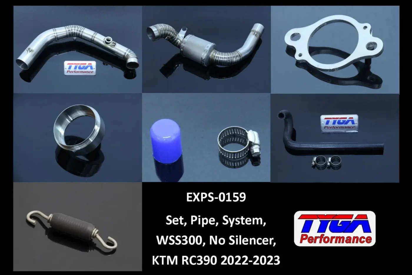 Set, Pipe,  Race System, WSS300, No Silencer, KTM RC390 2022-2025