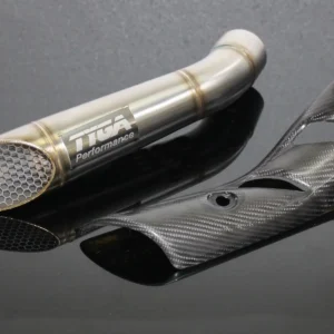 Set, Mesh, Slip-On, Slash Cut, Stainless, with Carbon Exhaust Guard, Kawasaki ZX-4R(R)