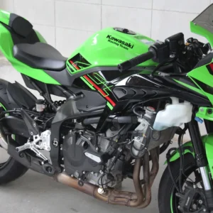 Set, Mesh, Slip-On, Slash Cut, Stainless, with Carbon Exhaust Guard, Kawasaki ZX-4R(R)