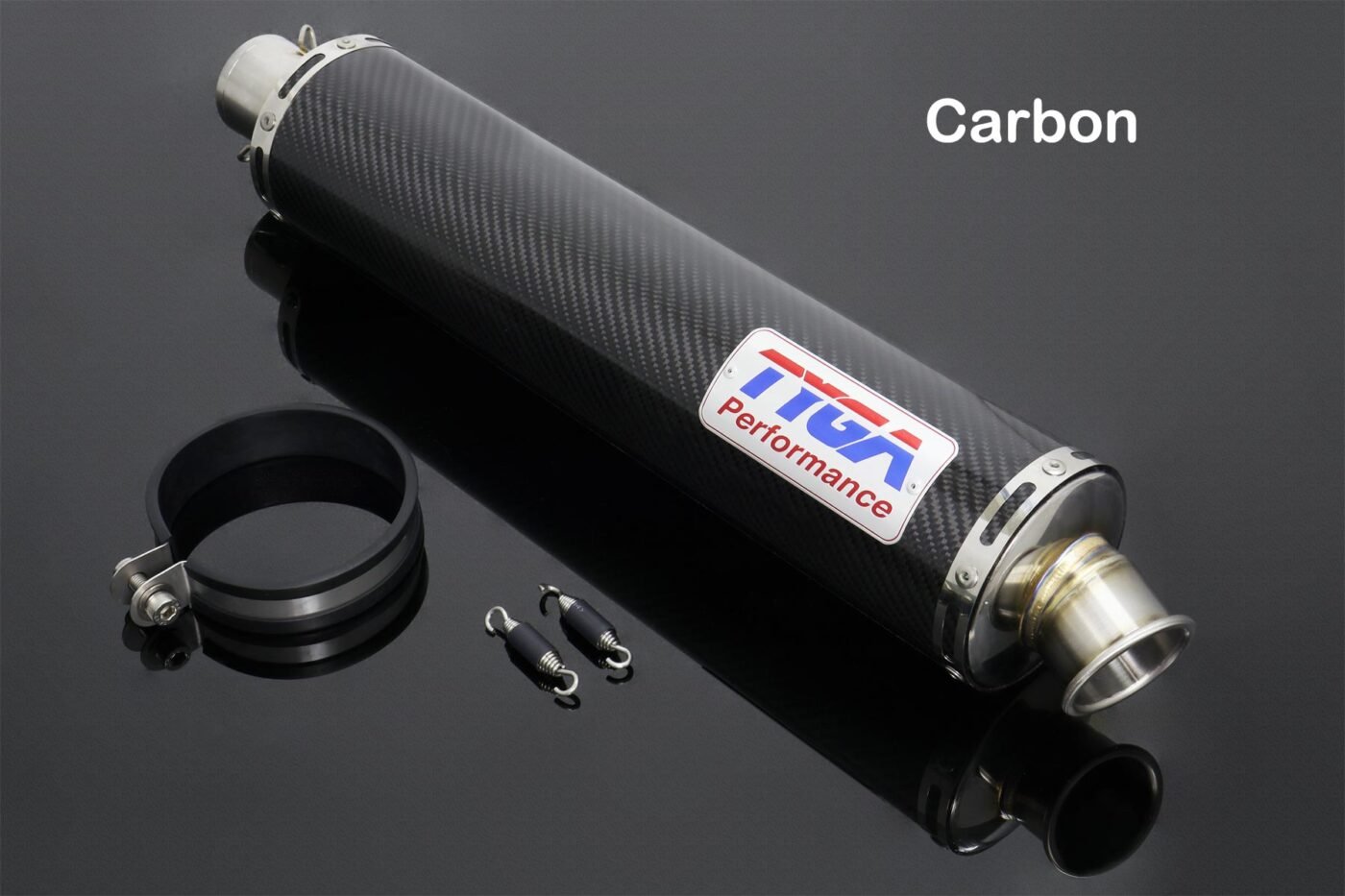 Silencer, Carbon, Round, Four Stroke, 2 inch Assy.