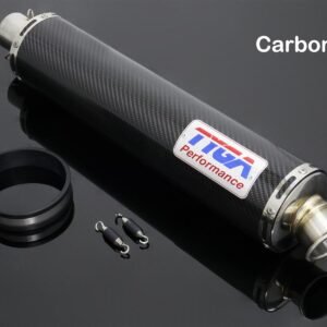 Silencer, Carbon, Round, Four Stroke, 2 inch Assy.