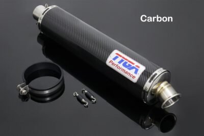 Silencer, Carbon, Round, Four Stroke, 2 inch Assy.