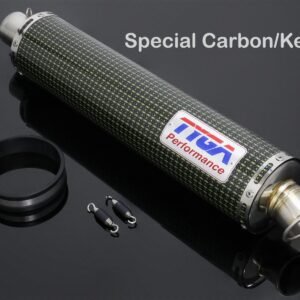 Silencer, Carbon, Round, Four Stroke, 2 inch Assy.