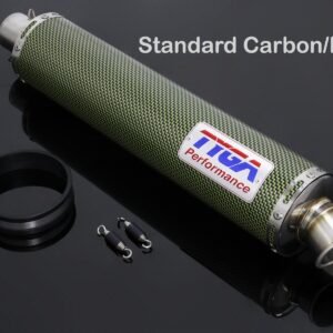 Silencer, Carbon, Round, Four Stroke, 2 inch Assy.