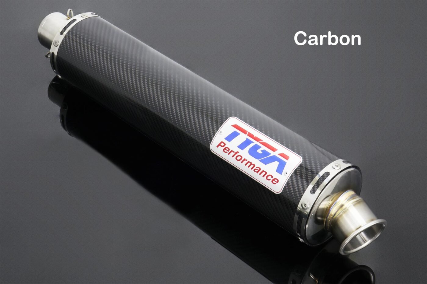 Silencer, Carbon, Round, Four Stroke, 2 inch, No Fittings