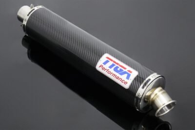 Silencer, Carbon, Round, Four Stroke, 2 inch, No Fittings