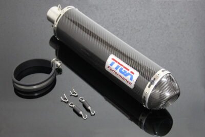 Silencer, Carbon/Carbon End Cap, Oval, Spring Mount 2 inch, Assy.