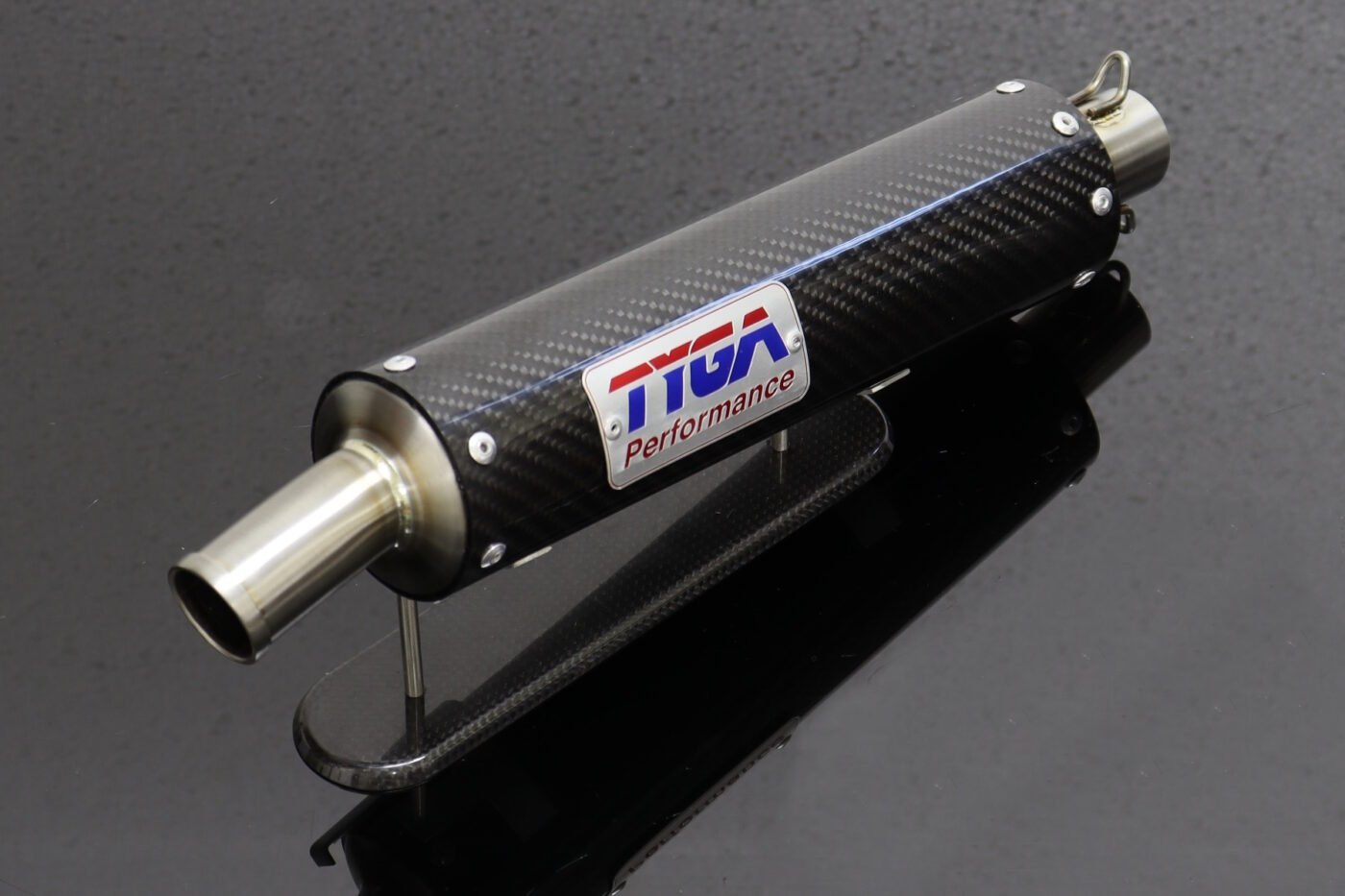 Silencer, GP-T, Carbon, Two Stroke, Spring Mounted.