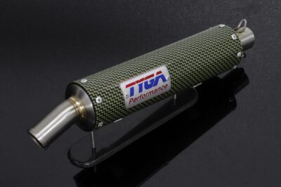 Silencer, GP-T, Carbon/Kevlar, Two Stroke, Spring Mounted.