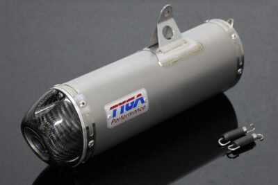 Silencer, Stainless, Oval, Carbon End Cap, Ninja 400, Assy