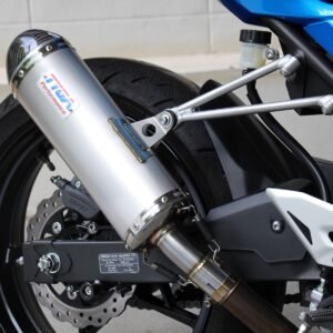 Silencer, Stainless, Oval, Carbon End Cap, Ninja 400, no fittings