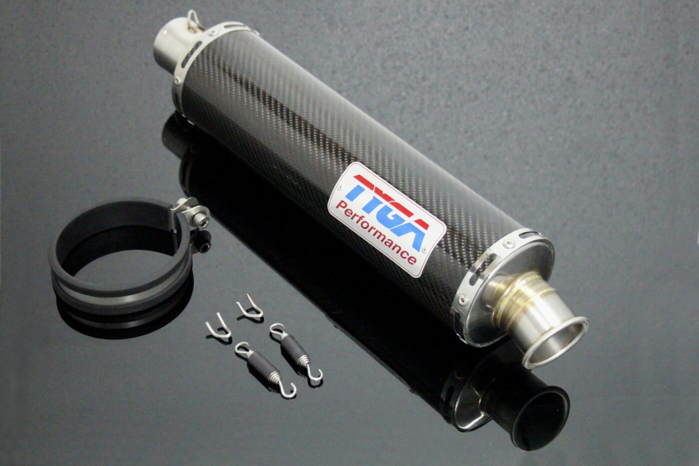 Silencer, Carbon, Round, 2 Inch x 380mm, Assy