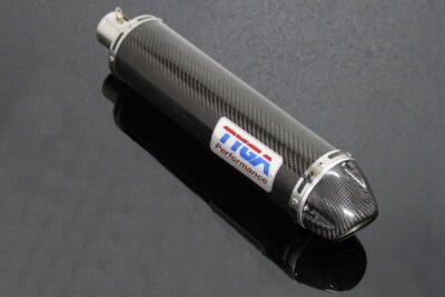 Silencer, Round, Carbon/Carbon End Cap, Round, 2 Inch x 380mm, No Fittings
