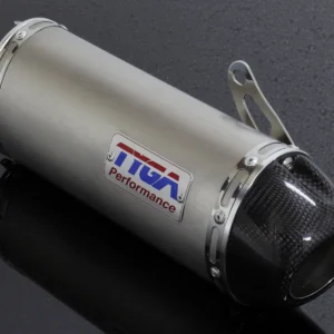 Silencer, Stainless, Oval/Carbon End Cap, Spring Mount Left, GROM, No Fittings