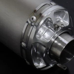 Silencer, Stainless, Oval/Carbon End Cap, Spring Mount Left, GROM, No Fittings