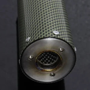 Silencer, Left, Ultra Shorty, Carbon/Kevlar, Two Stroke, 70mm, Assy
