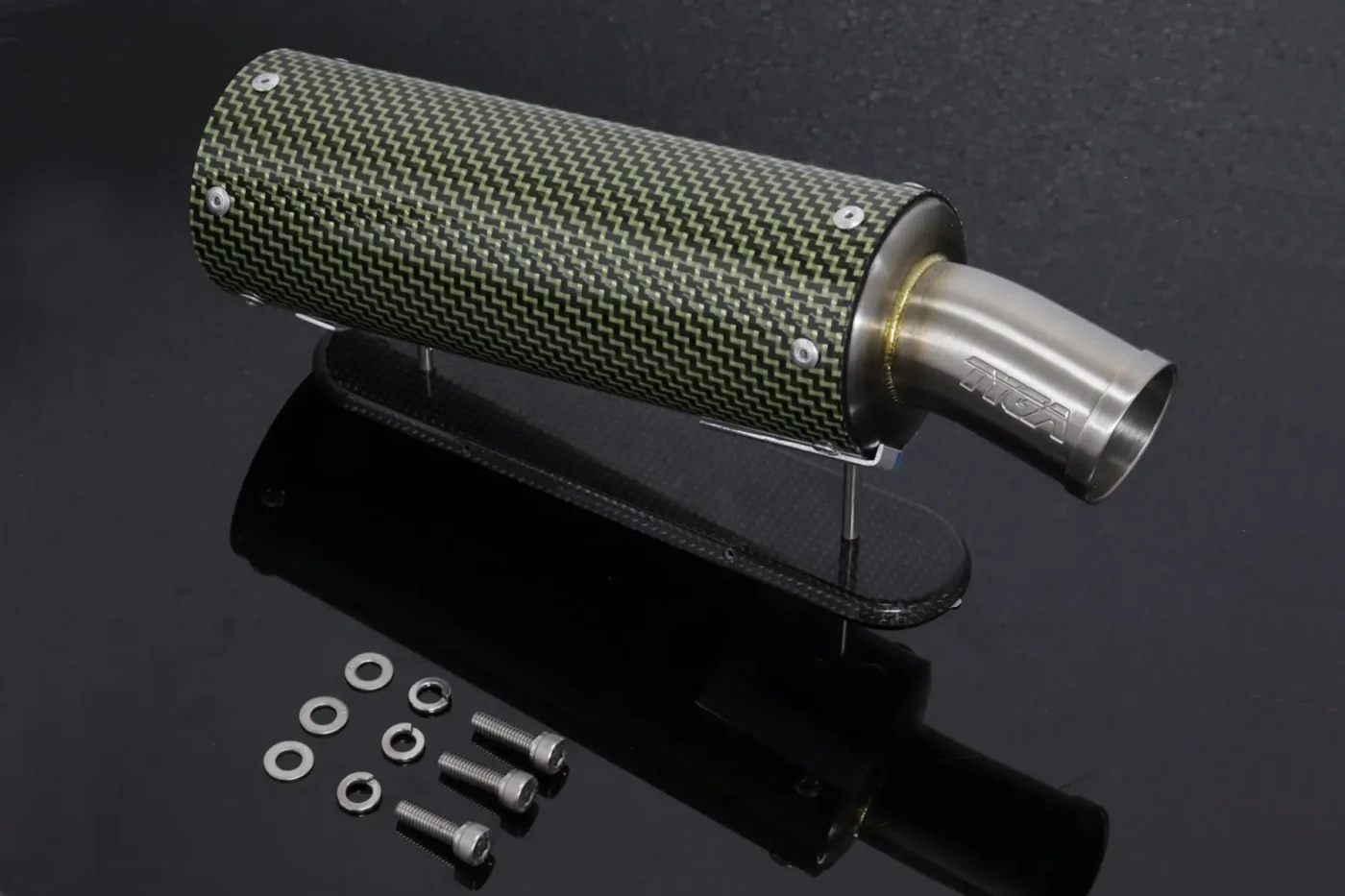 Silencer, Left, Ultra Shorty, Carbon/Kevlar, Two Stroke, 70mm, Assy