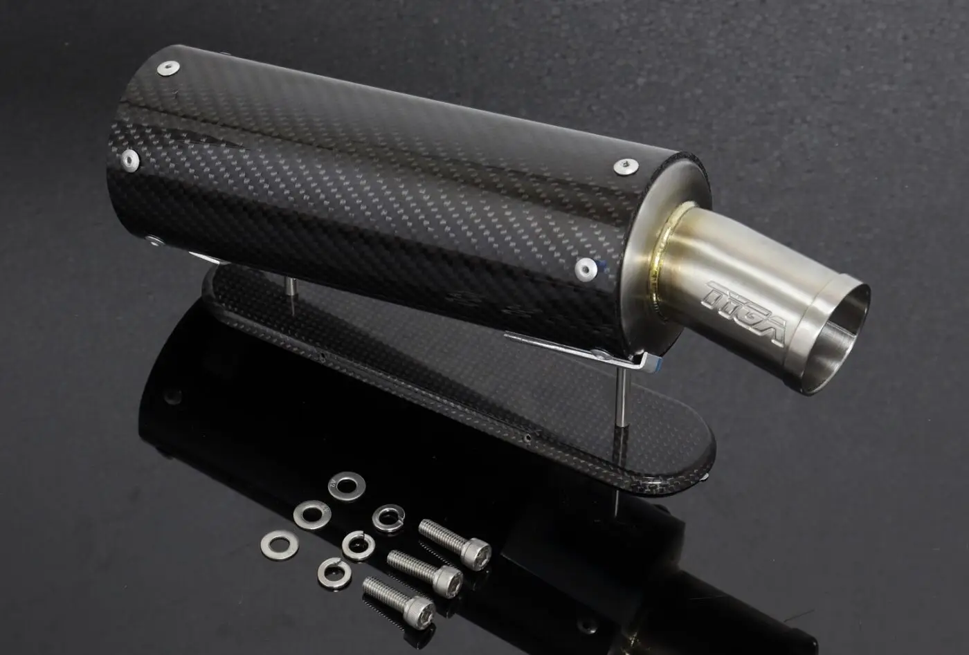 Silencer, Left, Ultra Shorty, Carbon, Two Stroke, 70mm, Assy