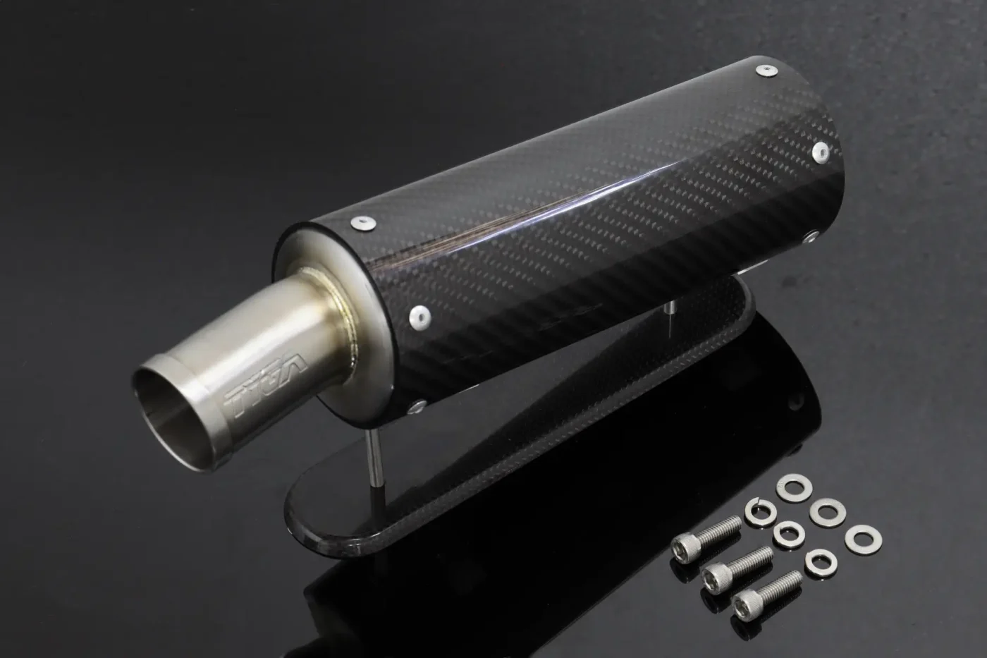 Silencer, Right, Ultra Shorty, Carbon, Two Stroke, 70mm, Assy