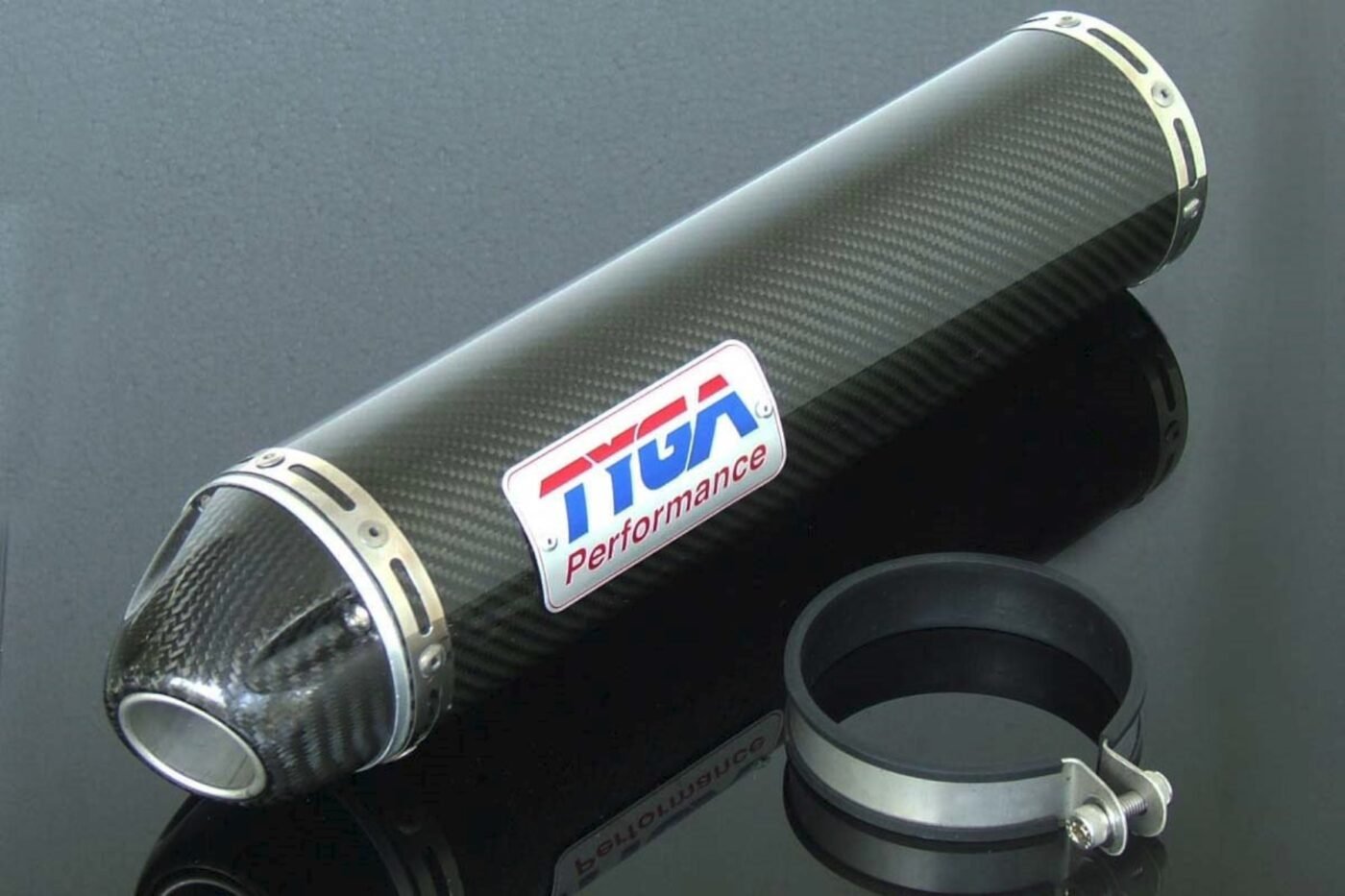 Silencer, Carbon/Carbon End Cap, Round, Slip-On, MC22, Assy.