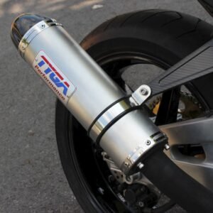 Silencer, Stainless/Carbon End Cap, Round, Slip-On, MC22, Assy.