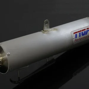 Silencer, Stainless, Round, Four Stroke, 50.8mm. bore, Sleeve 4 inch X 430mm (No fittings)