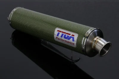 Silencer, Carbon/Kevlar, Round, Four Stroke, 50.8mm. bore, Sleeve, 4 inch X 430mm (No fittings)