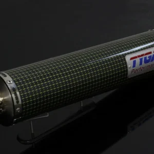 Silencer, Carbon/Kevlar, Round, Four Stroke, 50.8mm. bore, Sleeve, 4 inch X 430mm (No fittings)
