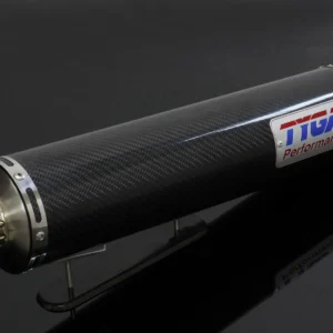 Silencer, Carbon, Round, Four Stroke, 50.8mm. bore, Sleeve, 4 inch X 430mm (No fittings)