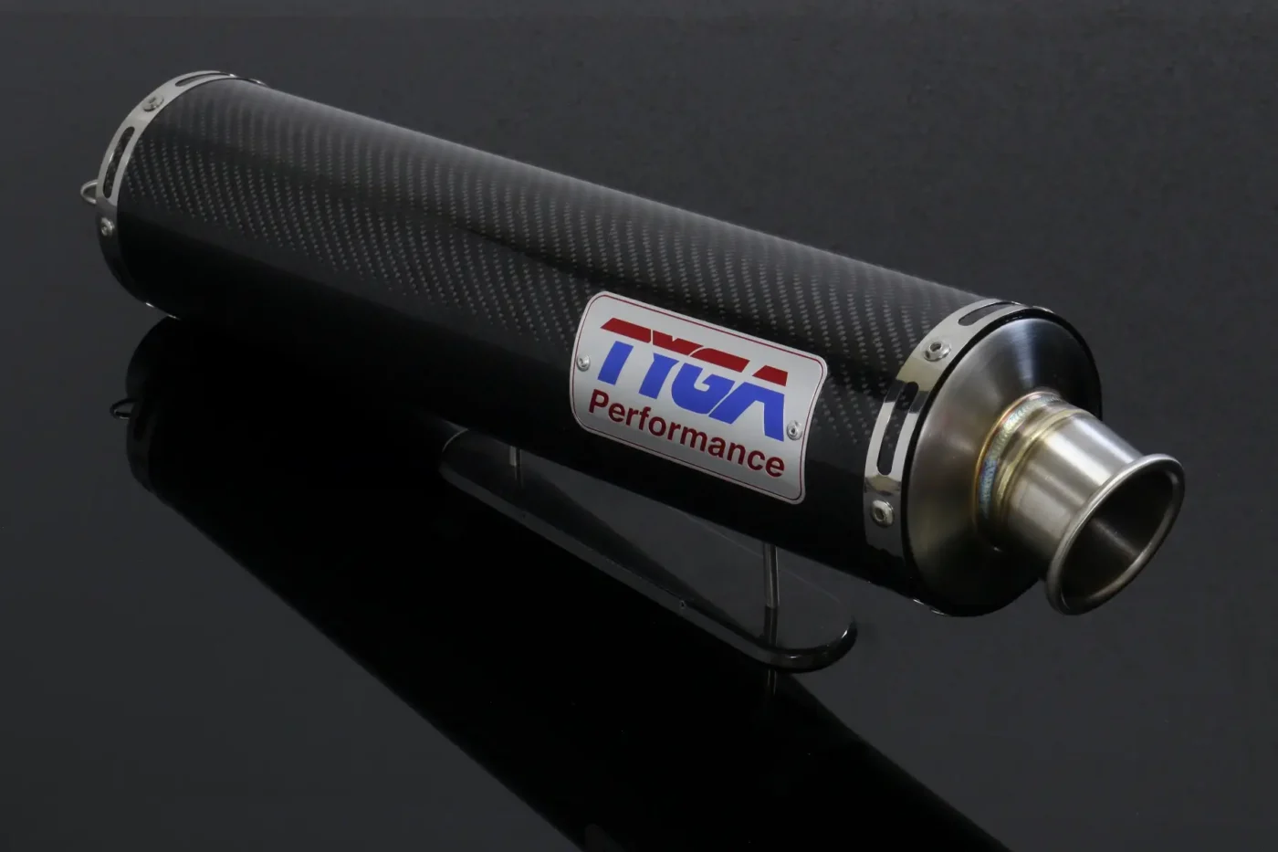 Silencer, Carbon, Round, Four Stroke, 50.8mm. bore, Sleeve, 4 inch X 430mm (No fittings)