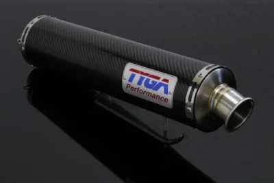 Silencer, Carbon, Round, Four Stroke, 50.8mm. bore, Sleeve, 4 inch X 430mm (No fittings)