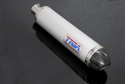Silencer, Aluminium/Carbon End Cap, Round, 2 Inch x 380 mm., No Fittings