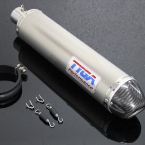 Silencer, Stainless/Carbon End Cap, Round, 2 Inch x 380 mm., Assy.