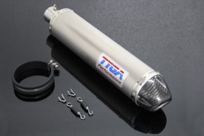 Silencer, Stainless/Carbon End Cap, Round, 2 Inch x 380 mm., Assy.
