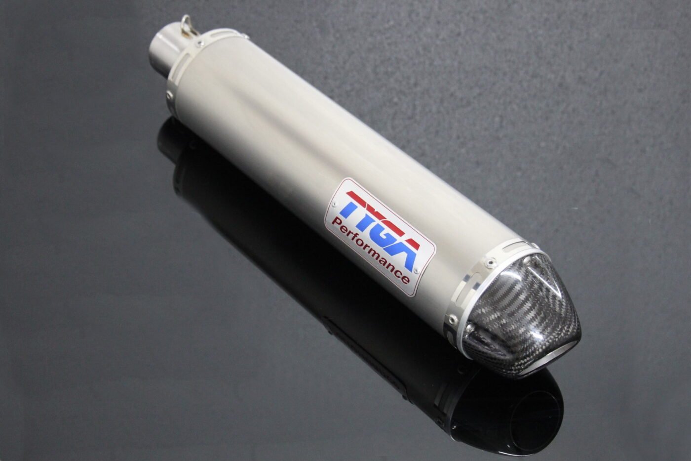 Silencer, Stainless/Carbon End Cap, Round, 2 Inch x 380 mm., No Fittings
